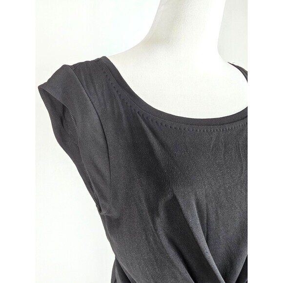 Piazza Sempione Little Black MIDI Dress Cap sleeves IT 48 - Picture 6 of 10